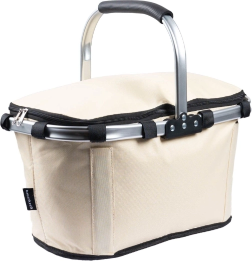 Opvouwbare thermomand voor picknick en boodschappen met één handvat, waterdicht, beige