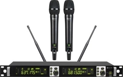 Draadloze microfoonset Avtek met twee handmicrofoons