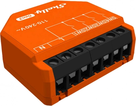Shelly i4 gen3 scènecontroller wi‑fi/bluetooth