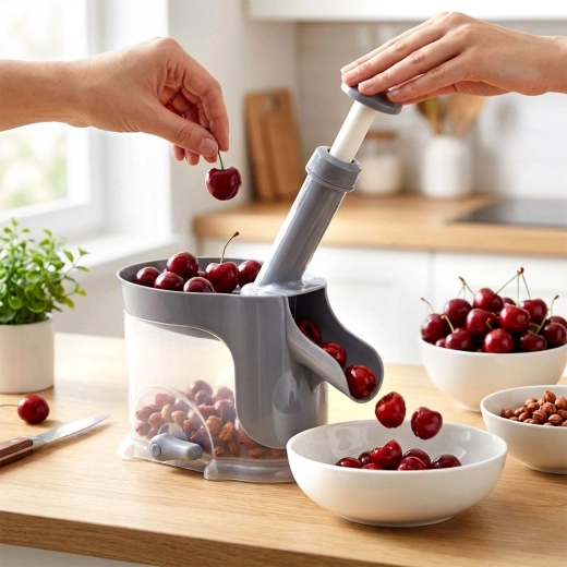 Snel ontpitten van kersen, zure kersen en olijven