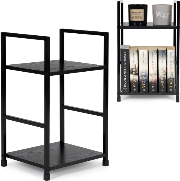 Moderne zwarte plank met 2 planken ModernHome