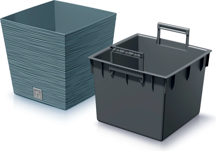 Inzet met handgrepen voor comfortabel hanteren