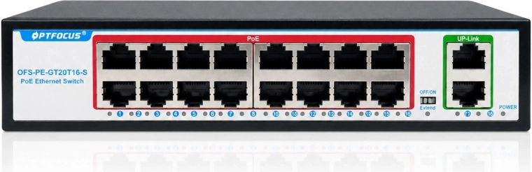Gigabit PoE-switch Renew Force 16× PoE + 2× uplink