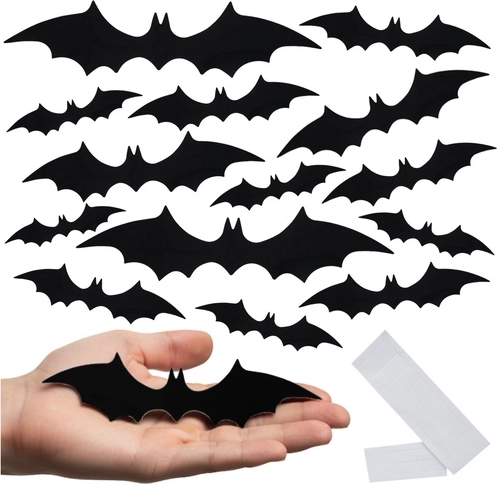 Ruhhy 3D vleermuisstickers voor Halloween 56 stuks
