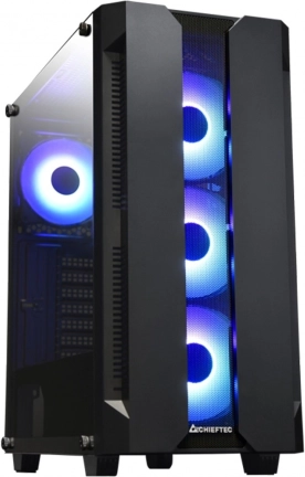 Midi Tower-kast CHIEFTEC Hunter met 4x RGB-ventilatoren