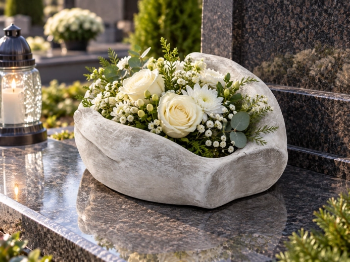 Voor bloemendecoratie op het graf