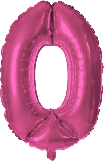 Folieballon TORO cijfer 0 30 cm – Roze