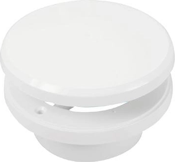 Schotelventiel met regeling, diameter 100 mm, wit kunststof