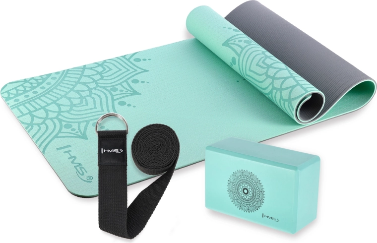 HMS menthol yoga set – mat, blok en riem
