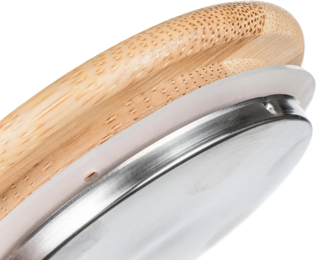 Natuurlijke bamboe deksel met siliconen afdichting