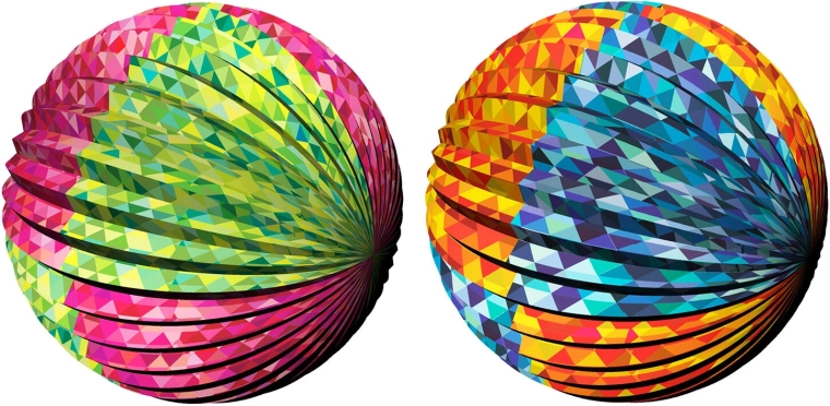 Papieren lampion MY PARTY 25 cm – kleurrijke gevouwen decoratie