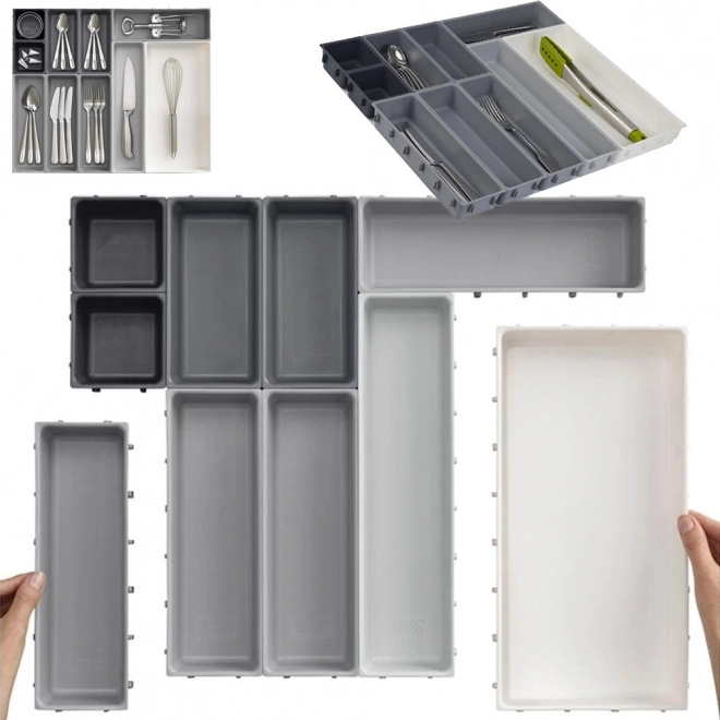 Organizer voor keukenlade – modulaire vakken voor bestek en keukengerei, set van 10 stuks