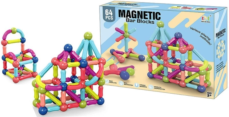 Magnetische 3D bouwset – 64 onderdelen