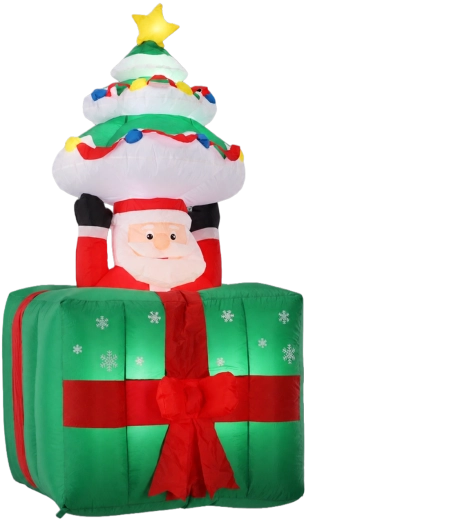 Iconisch motief van Mikołaj en boompje in cadeau