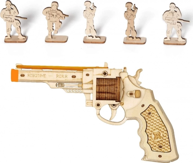 Houten 3D puzzel revolver Corsac van Robotime