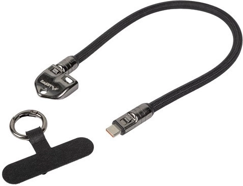 Lanberg USB-C-kabel met hanger en lus 30 cm 240 W zwart