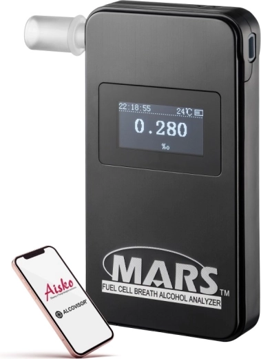 Alcovisor Mars BT bluetooth elektrochemische alcoholtester zwart - 1 stuk