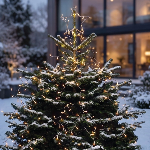 Solight LED-lichtsnoer met ster voor de kerstboom, 212 LED's, 2,1 m