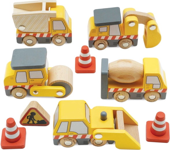 Le Toy Van houten set bouwvoertuigen voor kinderen