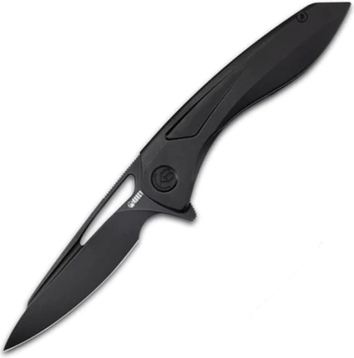 Kubey Velocé zakmes 10 cm, volledig zwart, titanium
