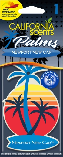 Hangende autoparfum California Scents Palm Newport New Car