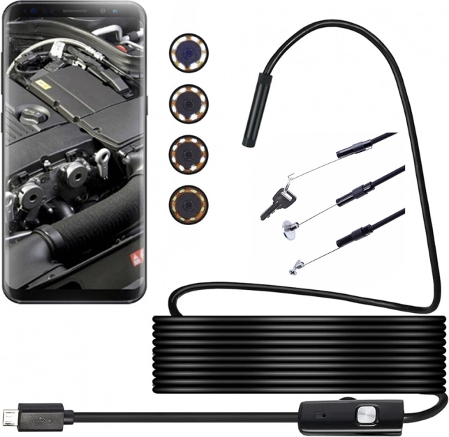 Endoscopische inspectiecamera voor Android en pc, 5 m, 6 LED's, IP67