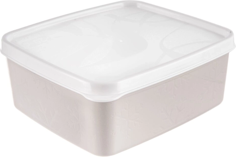 Kunststof voedselbox met deksel 650 ml beige