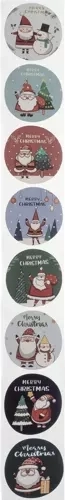 8 kerstmotieven met de tekst „Merry Christmas“