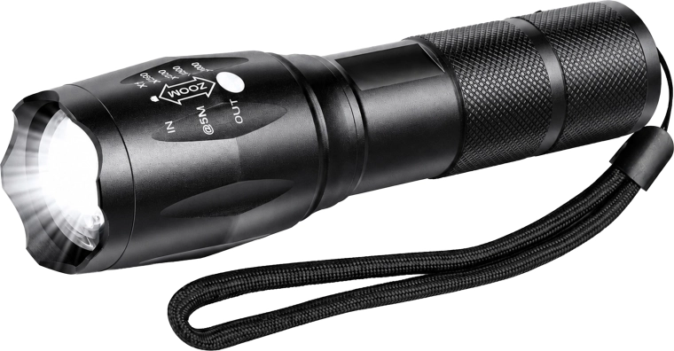 Tactische LED-zaklamp T6 met waterdichtheid en zoom - 1 stuk
