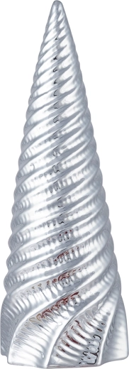 Porseleinen decoratie kerstboompje in zilverkleur 14 cm