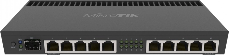 Krachtige MikroTik-router met 10 gigabitpoorten en SFP+