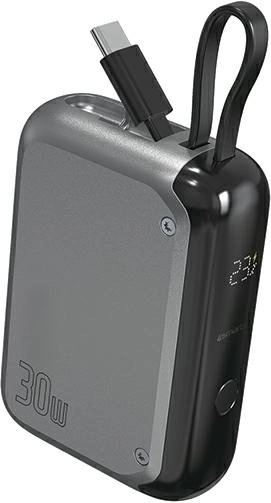 Powerbank Pocket 30 W 10000 mAh met geïntegreerde USB‑C-kabel 15 cm