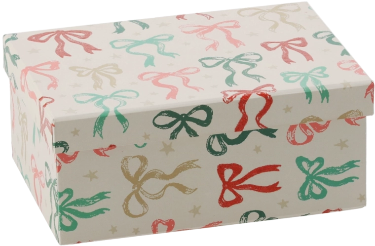 Kerstcadeaudoos met decoratieve strik 19 × 13,5 × 8 cm