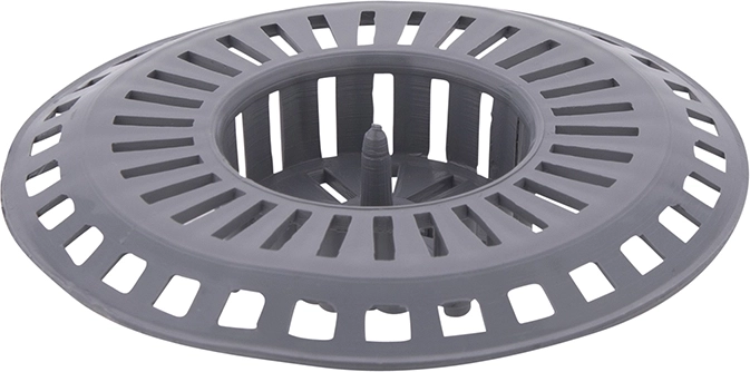Plastic gootsteenzeefje 8 cm grijs