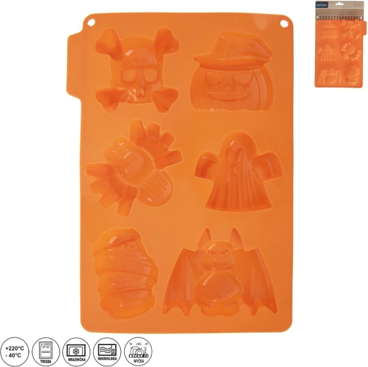 Oranje siliconen mal Halloween mix 6