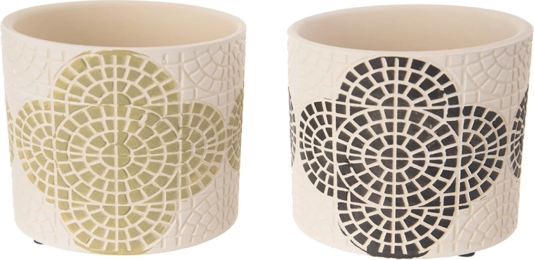 Bloempot in terracottastijl beige – 2 varianten