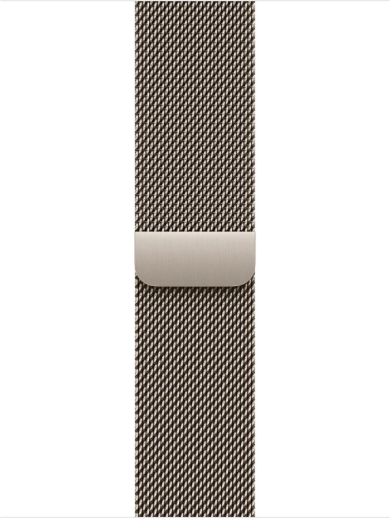 Milanese horlogeband in natuurlijke kleur voor een horlogekast van 40 mm