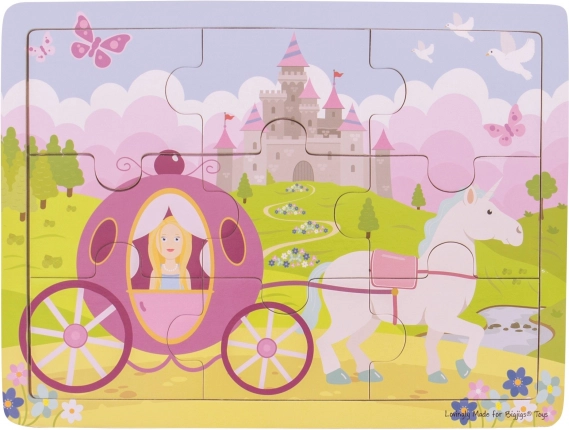 Houten puzzel Prinses met koets van Bigjigs Toys