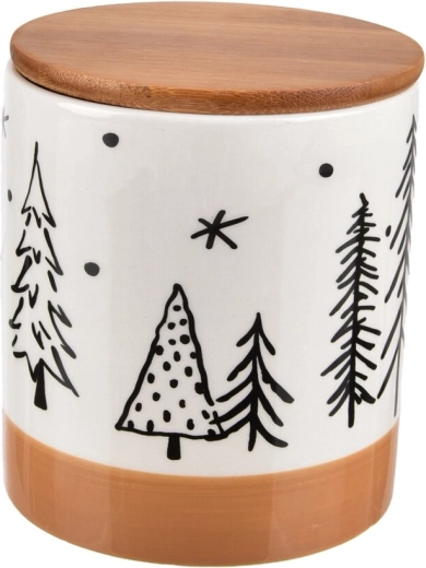 Kerstpot van dolomiet in de vorm van een kerstboom wit/beige