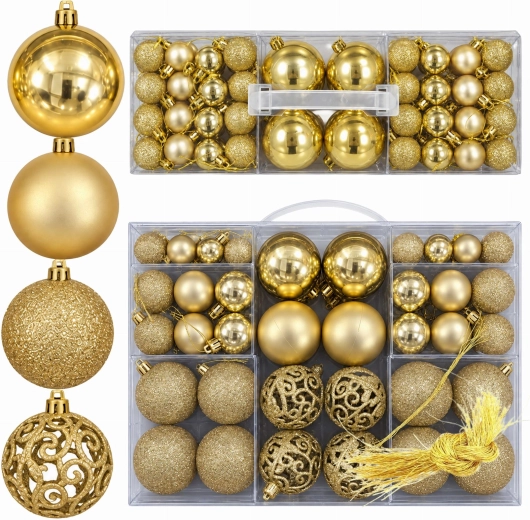 Onbreekbare kerstboomversieringen, set van 100 stuks