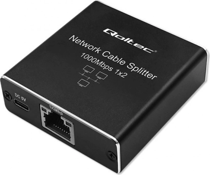 Mini netwerksplitter/-switch RJ45 1×2, 1 Gbps, USB‑C, aluminium behuizing