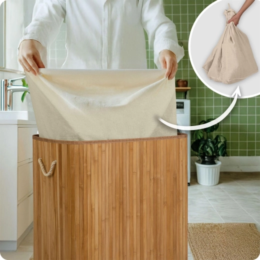 Uitneembare katoenen zak – optillen, vastknopen en wassen