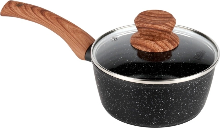 Comfortabele handgreep en glazen deksel met ventiel