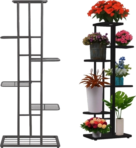 Metalen staande plantenstandaard RUHHY 6 niveaus