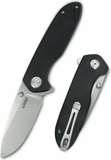 Kubey Belus KU342A zwart zakmes 7,5 cm met G10 handgreep en clip