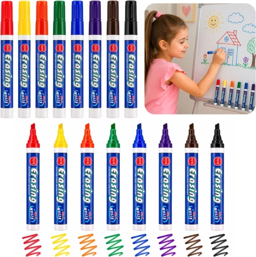 Set gekleurde whiteboardmarkers - 8 stuks
