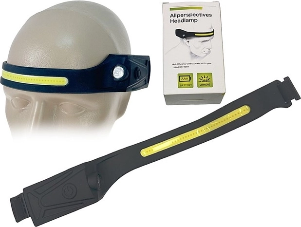 Hoofdlamp op AAA-batterijen met breed lichtpaneel