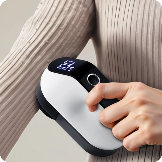 Slim LCD‑display en 3 vermogensstanden