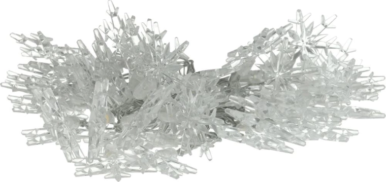 Retlux lichtsnoer met sneeuwvlokken, 40 LED's, koel wit