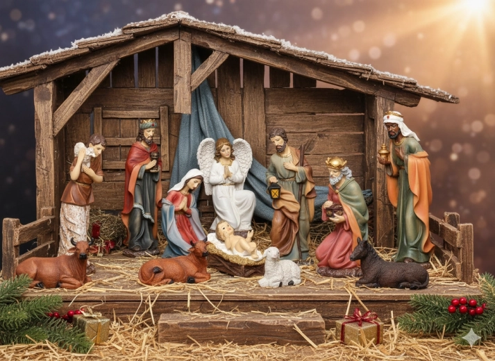 Set kerststalfiguren 11 stuks, 45 cm